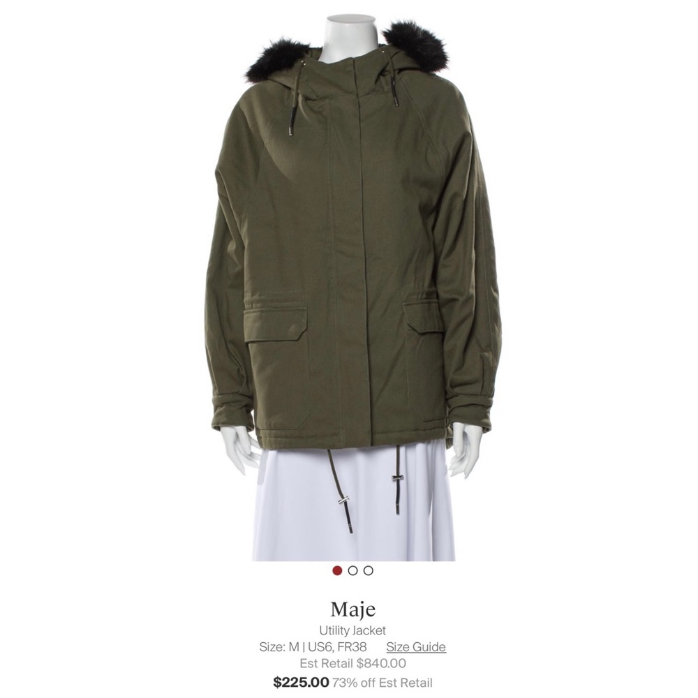 NWT- maje utility parka jacket puffer quilted